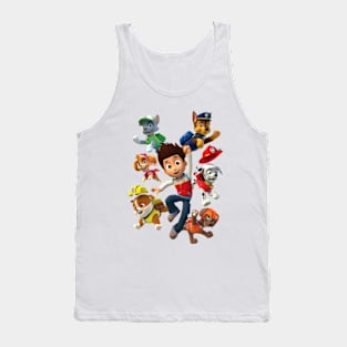 Boy And Dog Team Tank Top